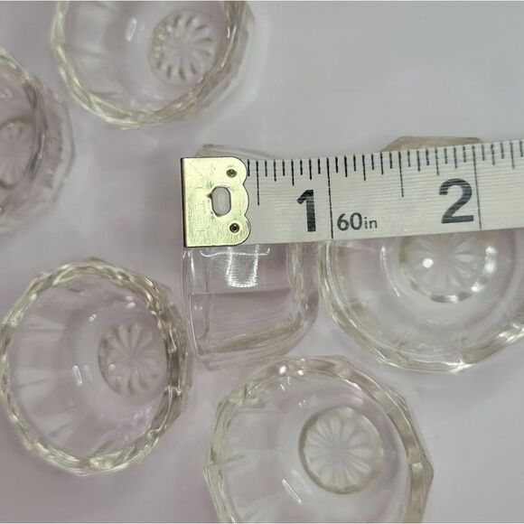 Open Salt Cellar Dip Vintage Antique Crystal Glass Lot of 6 Deep Cut - Picture 6 of 6